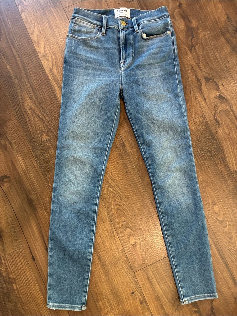 Frame Denim Le High Skinny Crop Jeans in Light Blue